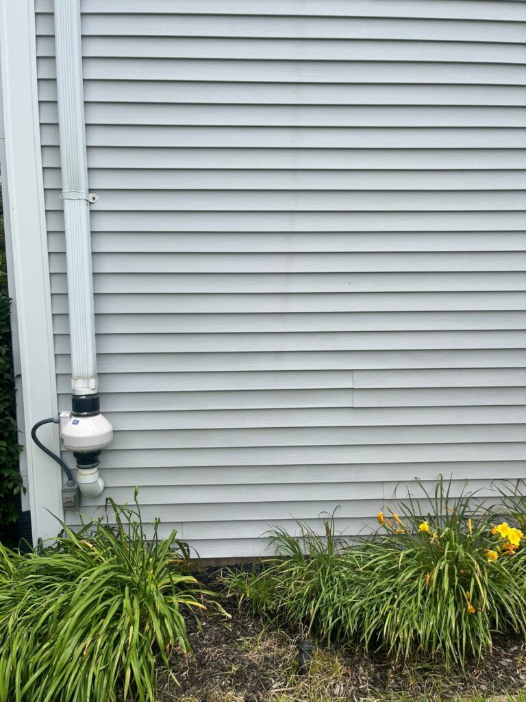 the side of the house after pressure washing
